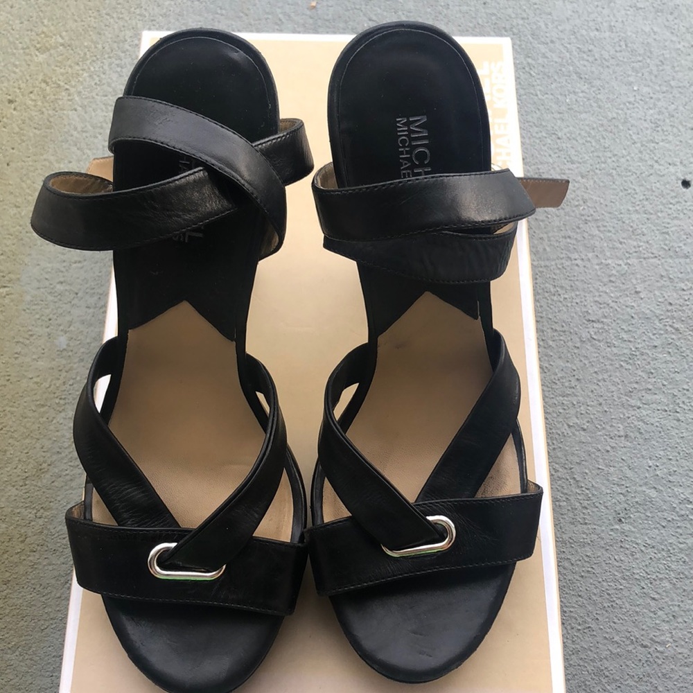 Michael Kors black strappy heels
